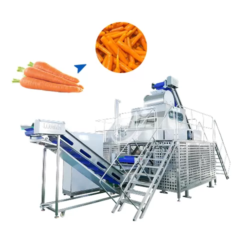Máquina peladora al vapor para zanahorias