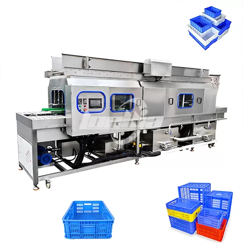 Lavadora de cajas con retorno automático