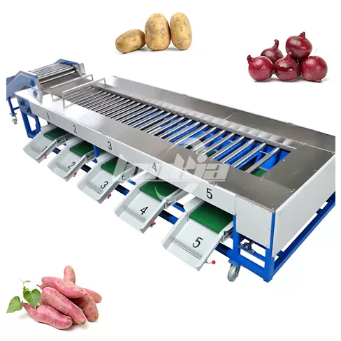 Máquina clasificadora de frutas y verduras por rodillos