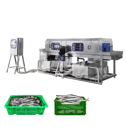 Lavadora de cajas para pescado y mariscos