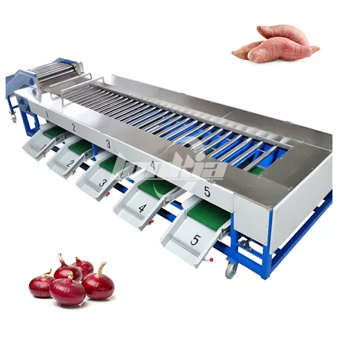Máquina clasificadora de frutas y verduras por rodillos