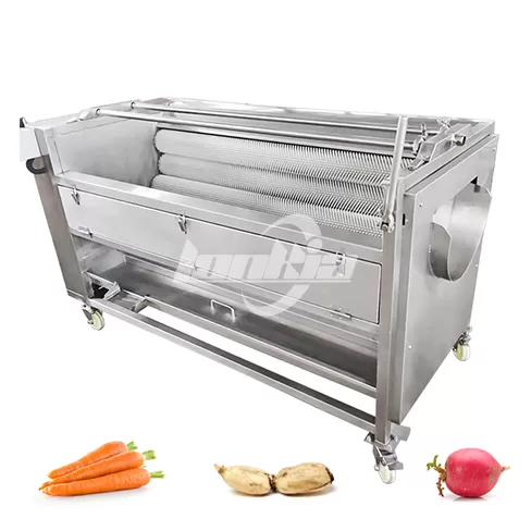 Máquina Peladora Industrial de Rodillos con Cepillos