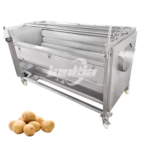 Máquina Peladora Industrial de Rodillos con Cepillos