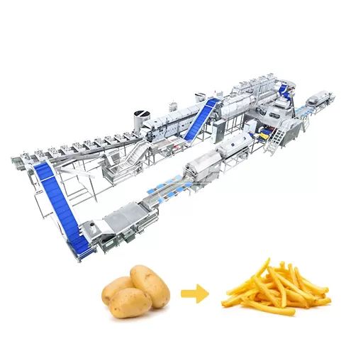 Línea de procesamiento de papas fritas congeladas
