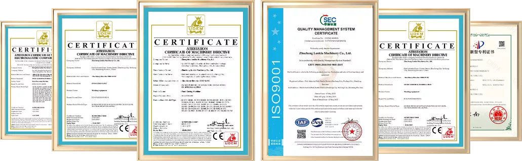 Certificados de maquinaria LONKIA