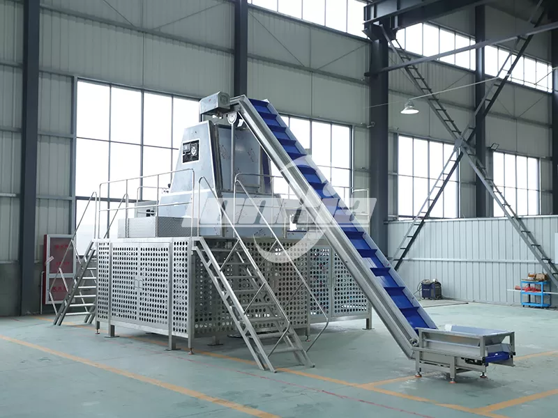 Máquina peladora a vapor para el procesamiento industrial de patatas