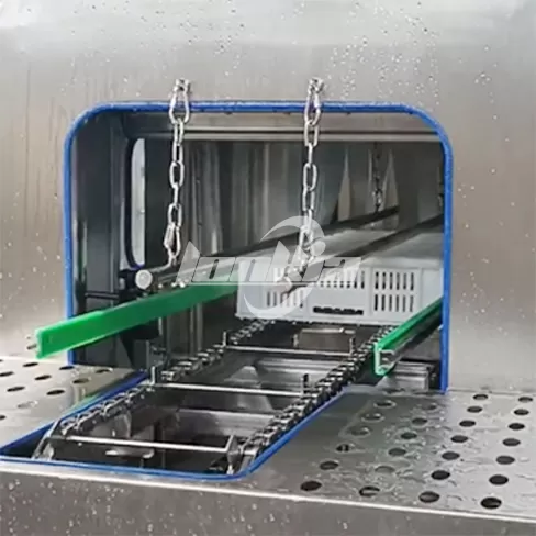 Lavadora de cajas con calentamiento a vapor