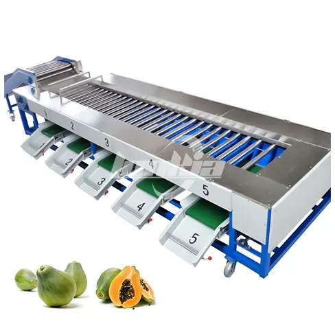 Máquina clasificadora de frutas y verduras por rodillos