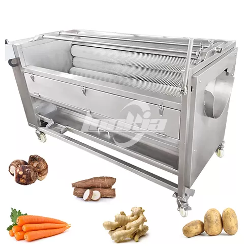 Máquina Peladora Industrial de Rodillos con Cepillos