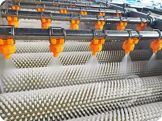 Galería de máquinas peladoras de rodillos de cepillo para hortalizas de raíz