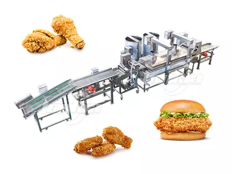 Línea de fritura de nuggets de pollo