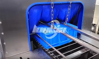 Lavadora de cajas con calentamiento a vapor