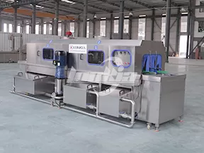 Lavadora de cajas con calentamiento a vapor