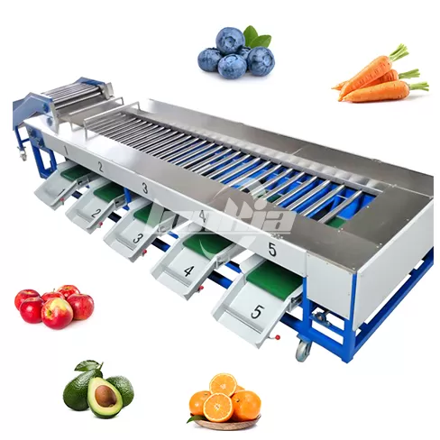 Máquina clasificadora de frutas y verduras por rodillos